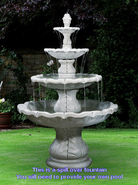 Classical Finial Spill Over Fountain four tiers you provide pool